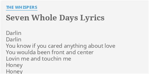 seven whole days lyrics